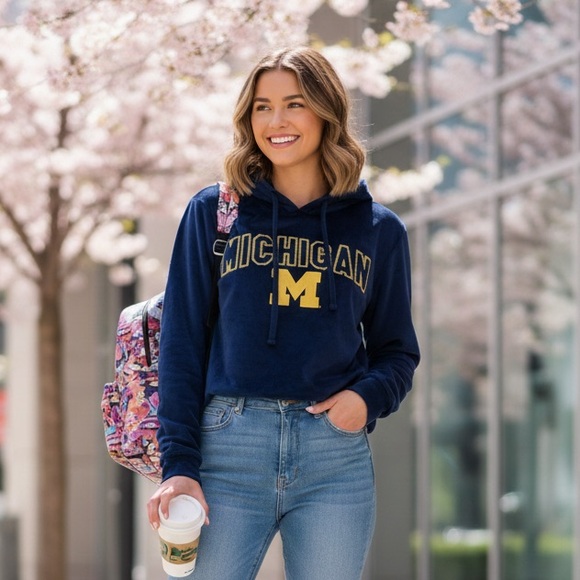 Concepts Sport Other - Michigan Women's Navy Blue Fleece Hoodie